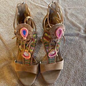 Sam Edelman Yvette Beaded Fringe Sandal.  Color: Camel  Size: 9